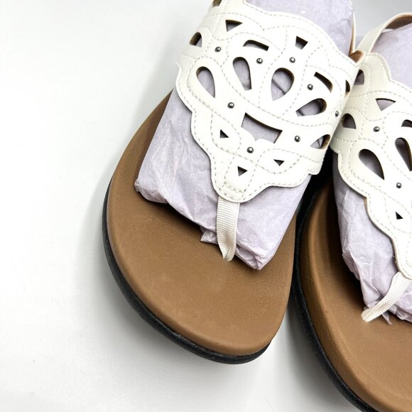 8W 8 WIDE WIDTH Rockport Womens Ridge Sling White Summer Sandals Shoes - Picture 4 of 12
